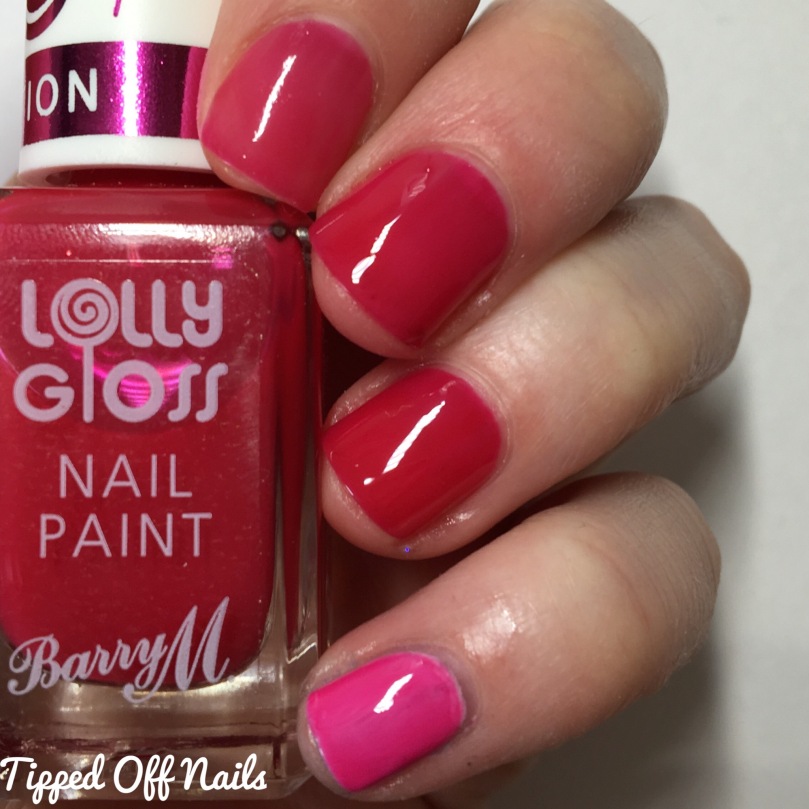 Barry M Lolly Gloss Swatches Pink Candy
